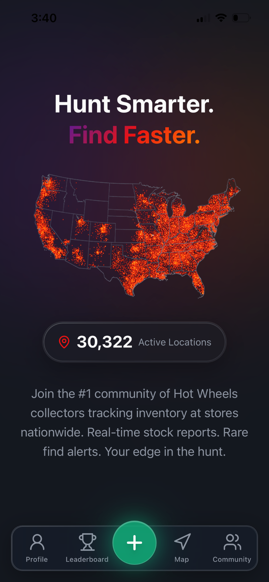 HW Tracker Home screen